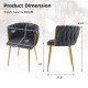 Set of 2 Upholstered Dining Chair with Curved Backrest and Metal Tubes