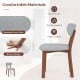 Dining Chairs Set of 2 Upholstered Mid-Back Chairs with Solid Rubber Wood Frame
