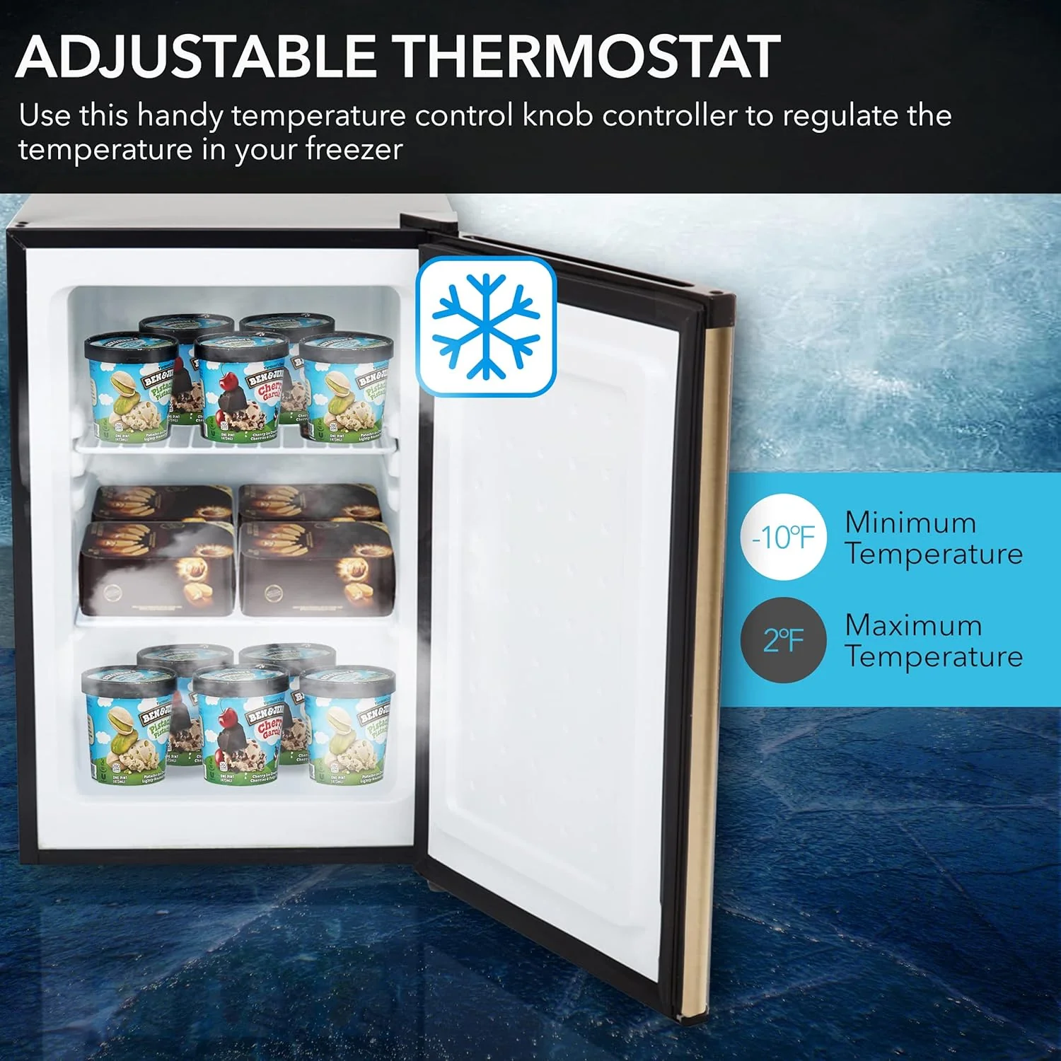 Whynter CUF-112SS Mini, Energy Star Rated Small Upright Freezer with Lock, Stainless Steel -1.1 Cubic Feet