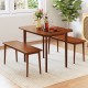 Wooden Dining Table for 2-4 People Kitchen Table with Rubber Wood Legs