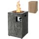 16 Feet Square Outdoor Propane Fire Pit with Lava Rocks Waterproof Cover 30,000 BTU