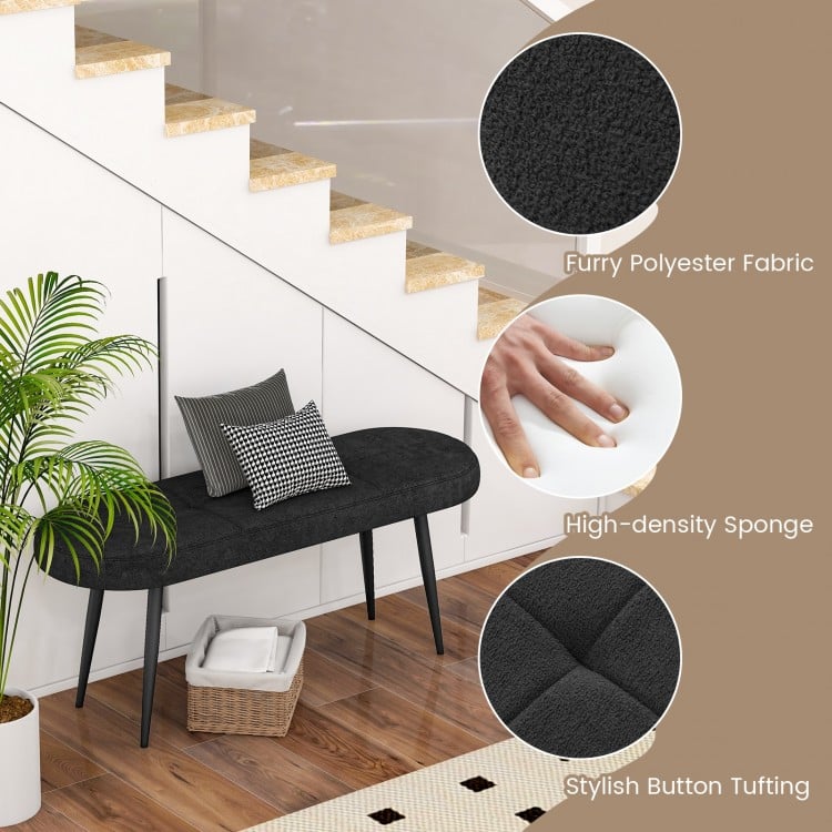 47 Inch Upholstered Entryway Bench with Heavy-duty Metal Frame