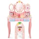 Kids Vanity Princess Makeup Dressing Table Chair Set with Tri-fold Mirror