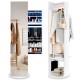360-Degree Swivel Jewelry Cabinet Armoire with Full Length Mirror and Coat Rack