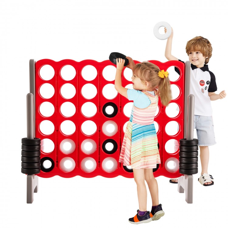 3.5 Feet Tall Jumbo 4 to Score Giant Game Set with 42 Jumbo Rings