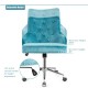 Tufted Upholstered Swivel Computer Desk Chair with Nailed Tri
