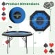 48 Inches Foldable Poker Table with Padded Rails and Cup Holders