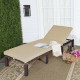 Paito Wicker Chaise Lounger with Adjustable Backrest