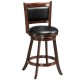 24/29 Inch Wooden Upholstered Swivel Counter Height Stool  Dining Chair