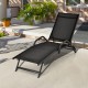 2 Pieces Outdoor Chaise Lounge with 5-Position Adjustable Backrest