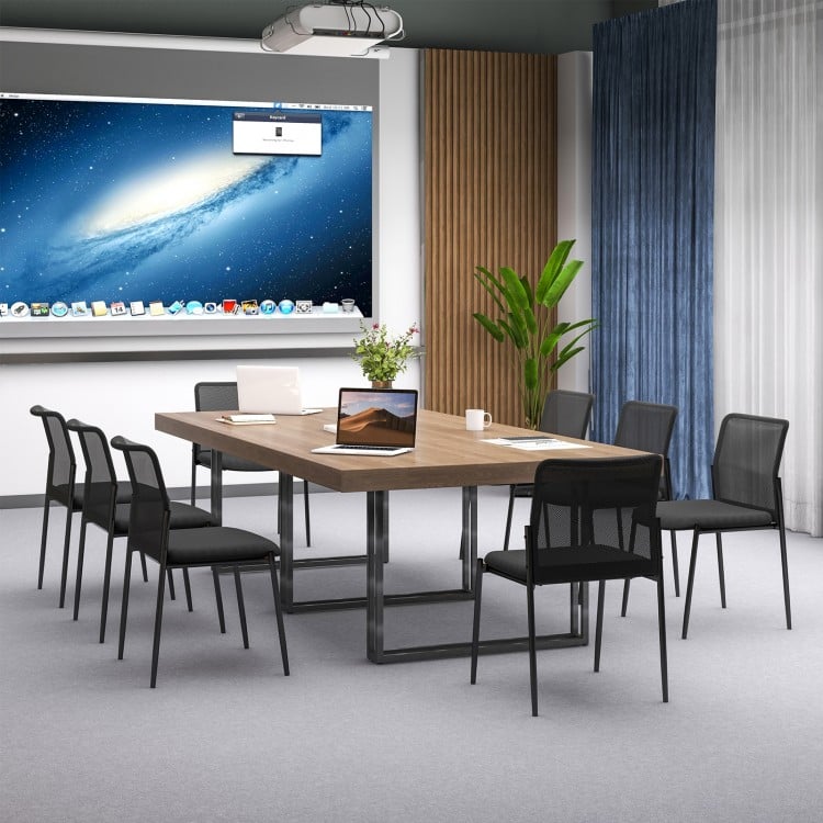 Waiting Room Chair Set of 2 with Ergonomic Mesh Backrest and Padded Seat