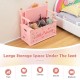 2-In-1 Kids Princess Wooden Toy Box with Safe Hinged Lid
