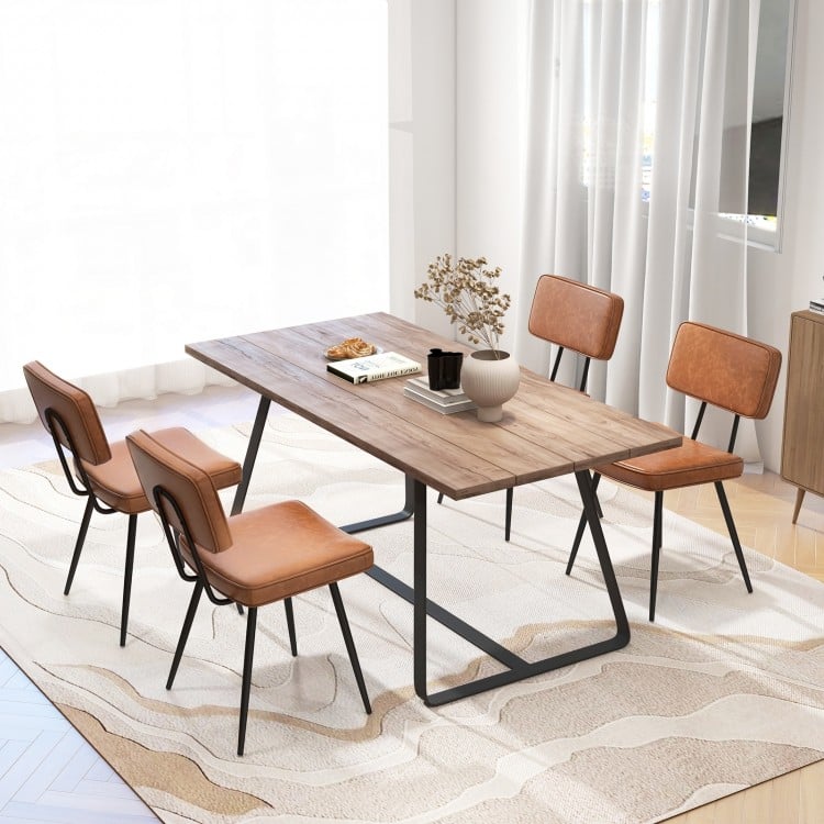 Dining Chair Set of 2 with Padded Backrest and Seat