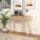 Rattan Console Table with Pull-out Drawer Boho Style Entryway Table