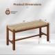 40 Inch Long Wood Bench with Solid Rubber Wood Frame