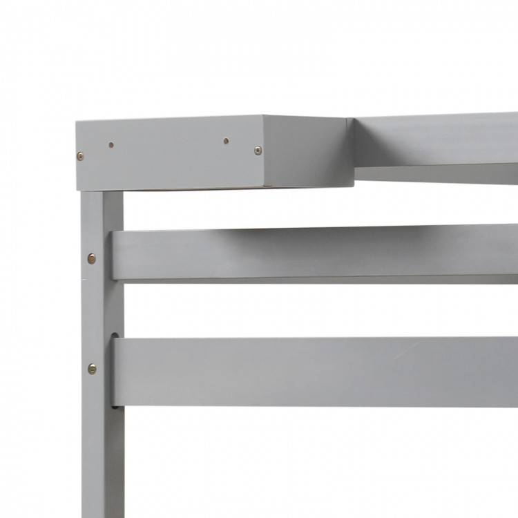 Twin Over Twin Bunk Bed Wood Bed Frame with 2 Storage Drawers and Ladder