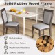 Wood Dining Chairs Set of 2 with Rubber Wood Frame and Padded Seat