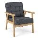 Upholstered Armchair with Rubber Wood Armrests