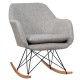 Upholstered Rocking Arm Chair with Solid Steel Wood Leg