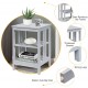 3-Tier Nightstand Set of 2 with Reinforced Bars and Stable Structure