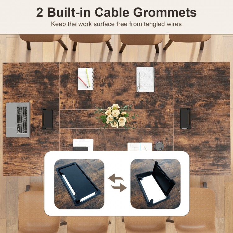 8 FT Conference Room Table Large Meeting Table Seats up to 10 People