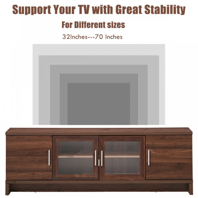 Media Entertainment TV Stand for TVs up to 70 Inch with Adjustable Shelf