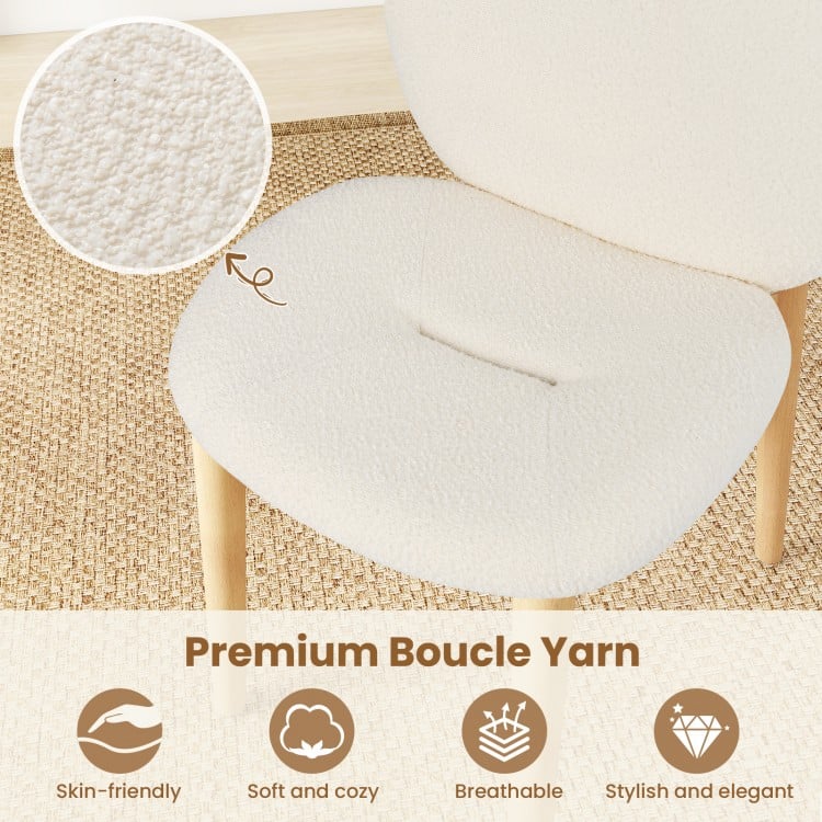 Wooden Dining Chairs Set of 2 with Rubber Wood Legs