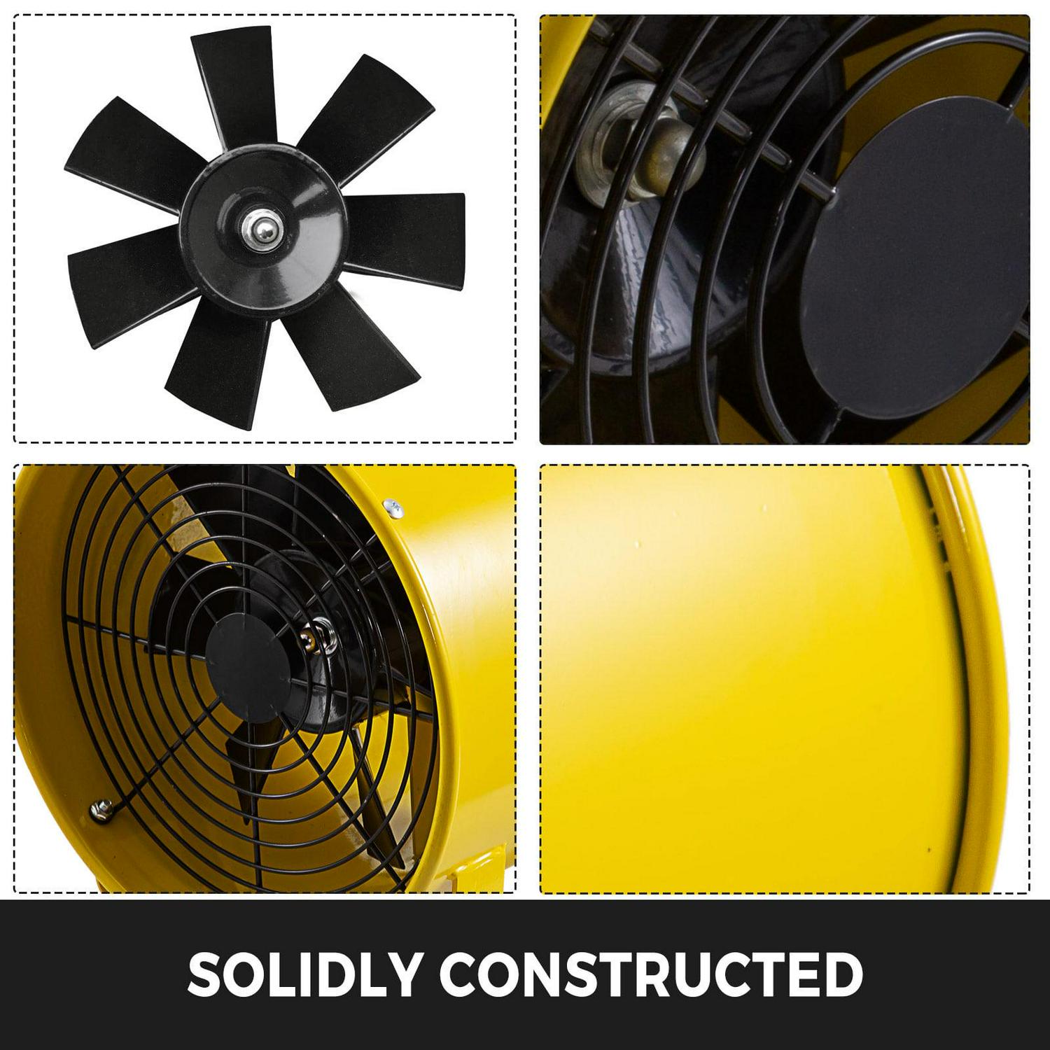 VEVOR 10′′ Two-Speed Portable Utility Blower Fan, 320W, 110V with 10M Hose, High Velocity Ventilator for Confined Spaces