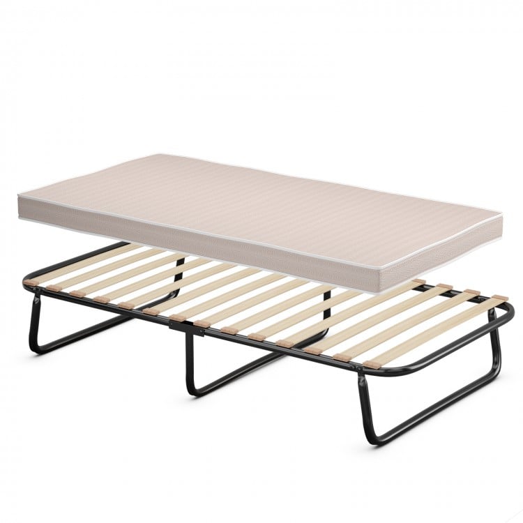 Twin Size Folding Guest Bed with Memory Foam Mattress Made in Italy