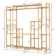 9-Tier Bamboo Plant Stand with Hanging Rack