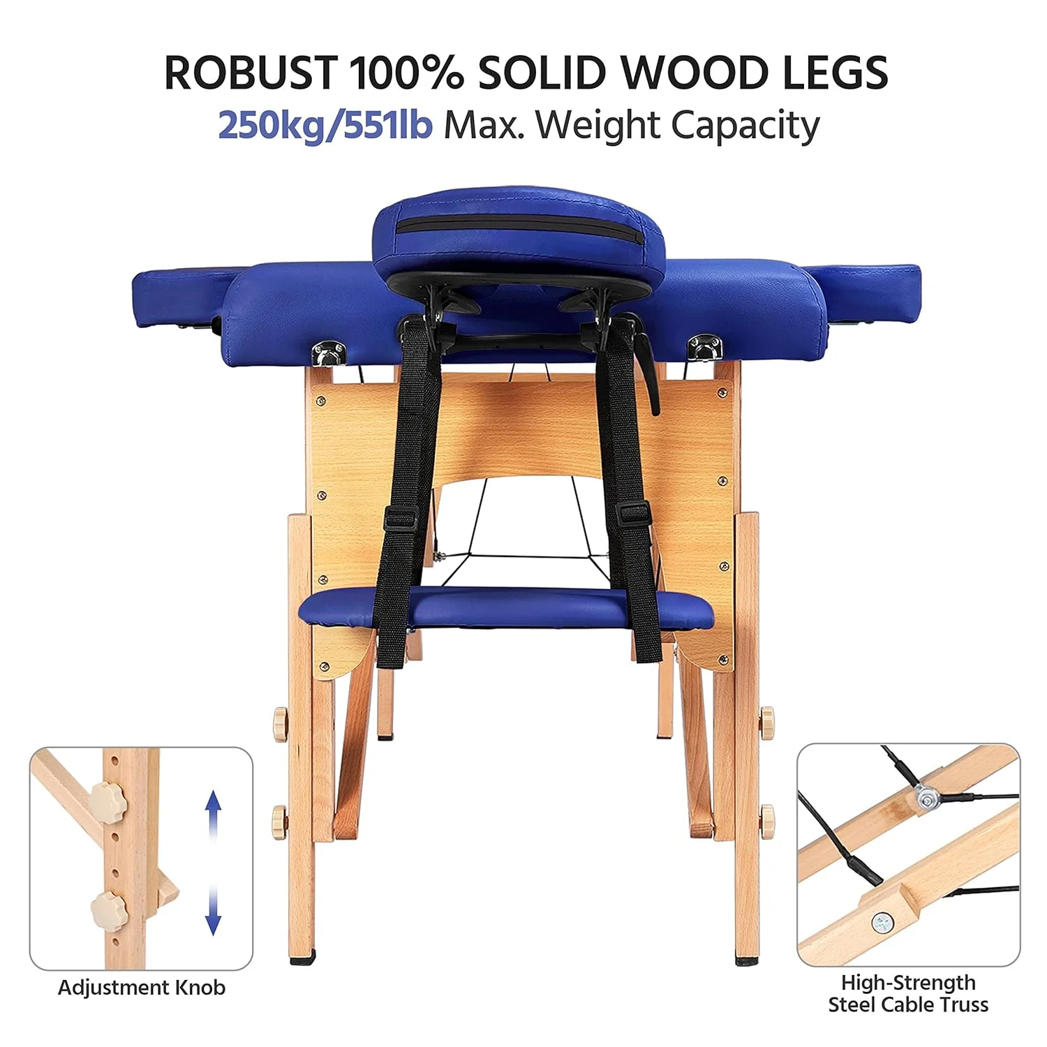 Yaheetech Massage Table Portable Lash Beds Spa Bed Massage Couch Foldable Spa Tables Adjustable 2 Fold with Non-Woven Bag 24 inch, Black