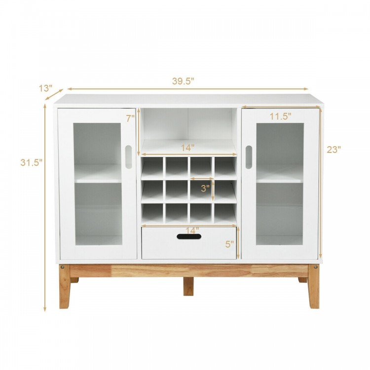 Wood Wine Storage Cabinet with Sideboard and Console