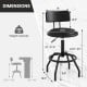 Set of 1/2 360° Swivel Counter Height Barstool with Padded Seat and Back