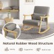 Nursery Rocking Accent Chair with Rubber Wood Armrests