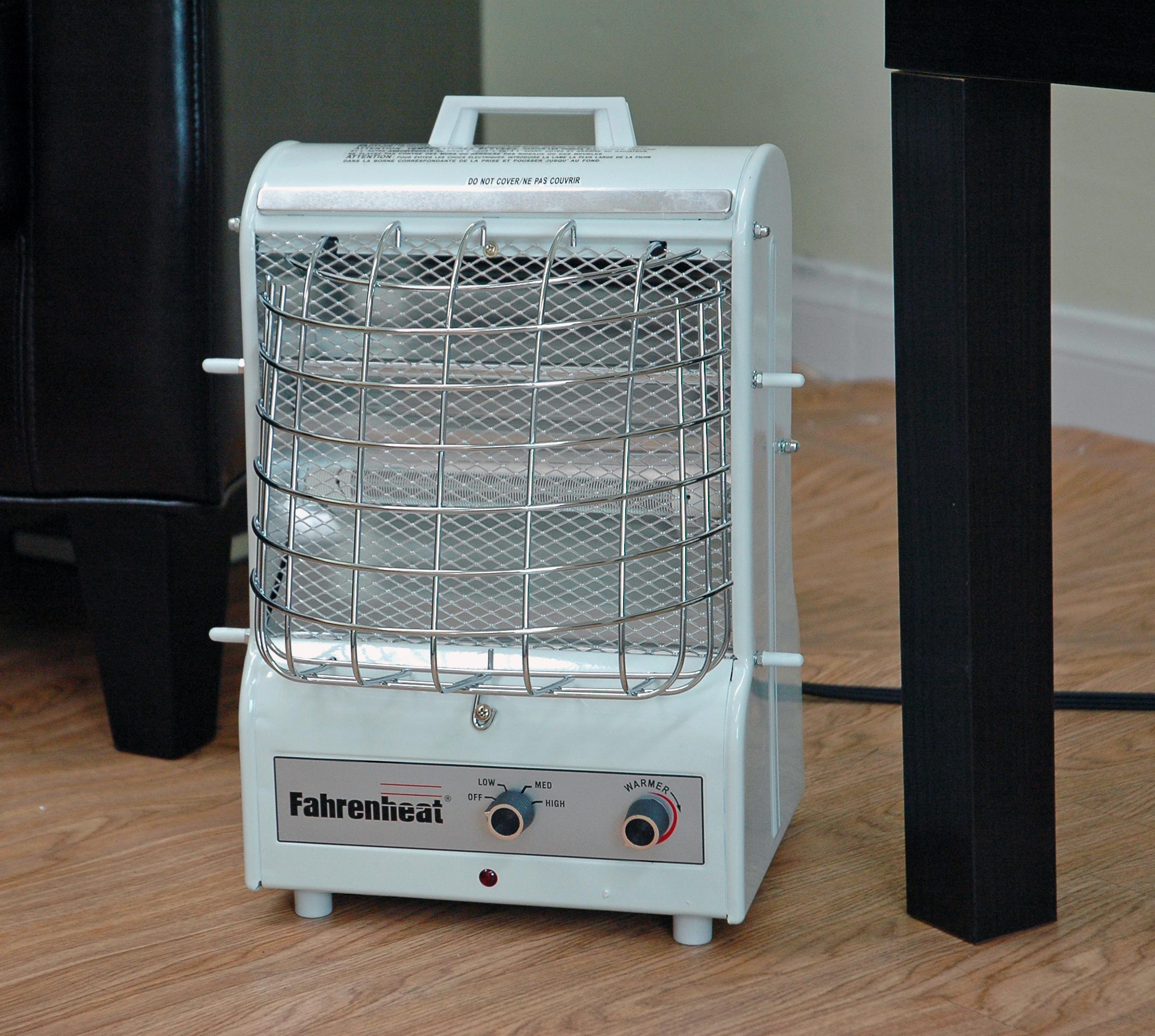 Fahrenheat MCM Portable Fan-Forced Radiant Heater, 600-1500W, 120V, White