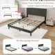 Queen Size Upholstered Bed Frame Linen Platform Bed