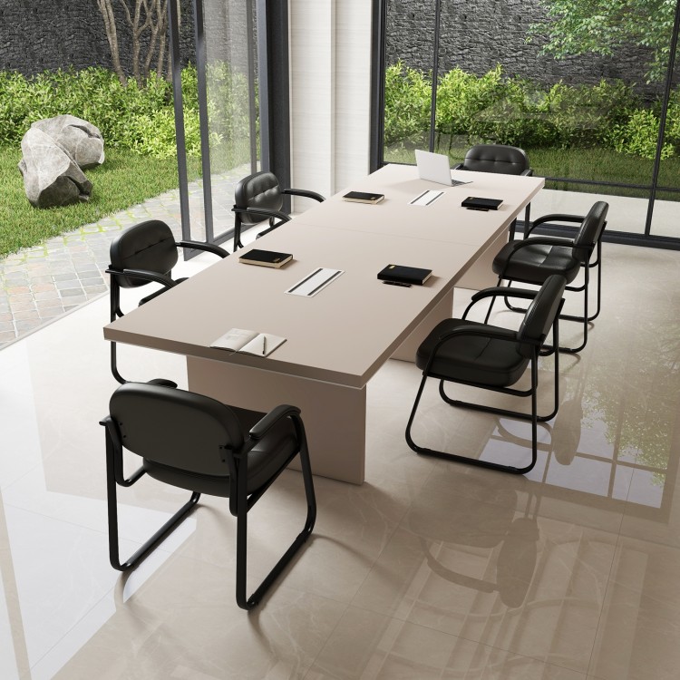 Waiting Room Chair Set of 2 Reception Chairs with Sled Base and Padded Arm Rest