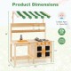 Mud Kitchen Fir Wood Play Kitchen with Canopy and Sink and 4 Stoves