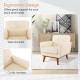Modern Accent Chair Upholstered Linen Fabric Armchair with Removable Padded Seat Cushion