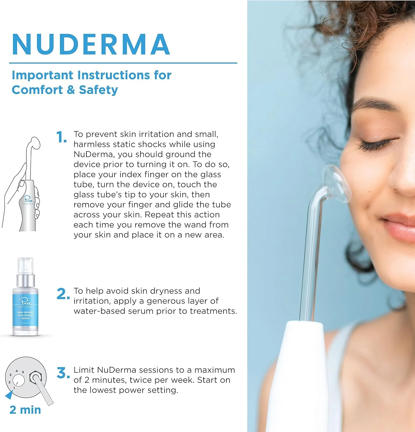 NuDerma Professional Skin Therapy Wand - Portable Skin Therapy Machine with 6 Neon & Argon Wands – Boost Your Skin – Clear Firm & Tighten