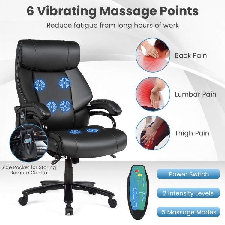 PU Leather Massage Office Chair with Thick Foam Cushion