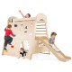8-in-1 Indoor Jungle Gym Wooden Playground with Swing and Climbing Wall