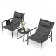 3 Piece Outdoor Bistro Set Patio Metal Chair and Coffee Table Set