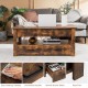 Lift Top Coffee Table with 2 Storage Drawers and Hidden Compartment