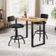 Set of 1/2 360° Swivel Counter Height Barstool with Padded Seat and Back