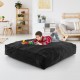 57 x 57 Inch Crash Pad Sensory Mat with Foam Blocks and Washable Velvet Cover