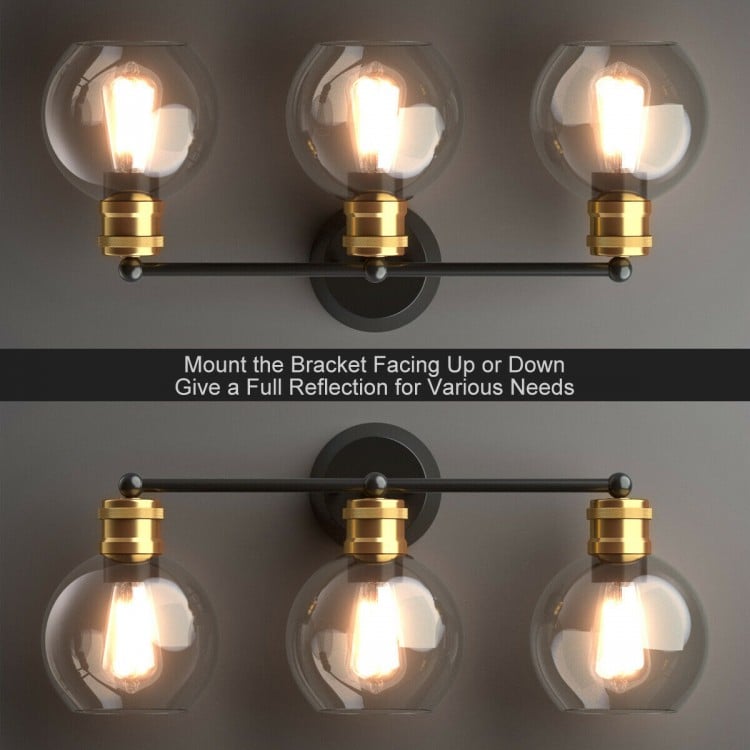 Modern 3-light Bubbled Glass Vanity Light