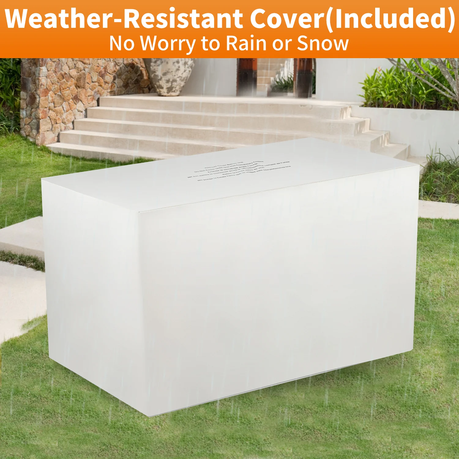 R.W.FLAME 43′′ Outdoor Propane Gas Fire Pit Table with Glass Cover, Multi-Function BBQ Grill & Bonfire Pit, 50,000 BTU, ETL/CSA Certified