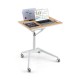 Height Adjustable Mobile Standing Desk with Detachable Holde