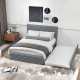 Queen Upholstered Platform Bed with Trundle and 2 Drawers No Box Spring Needed Noise Free